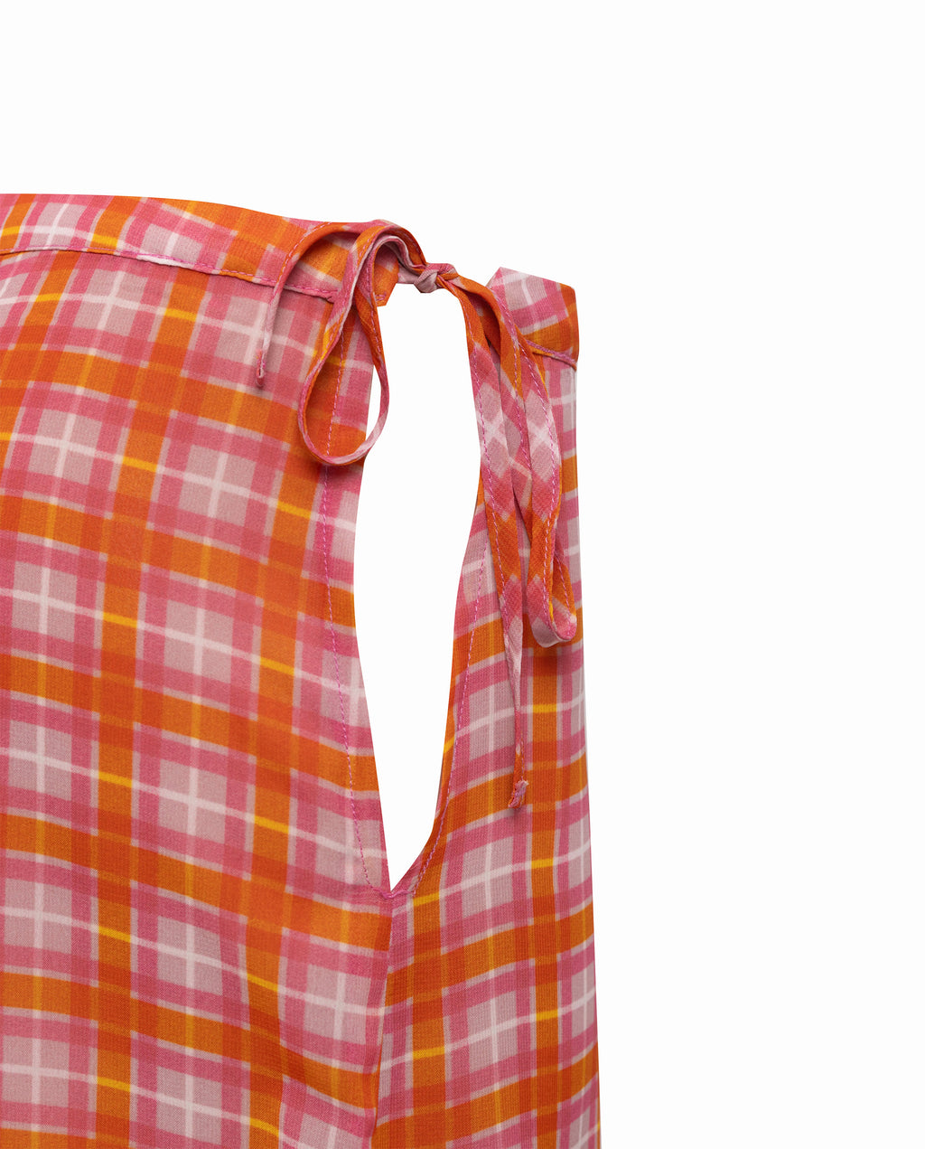 GALI PINK & ORANGE PLAID PANTS
