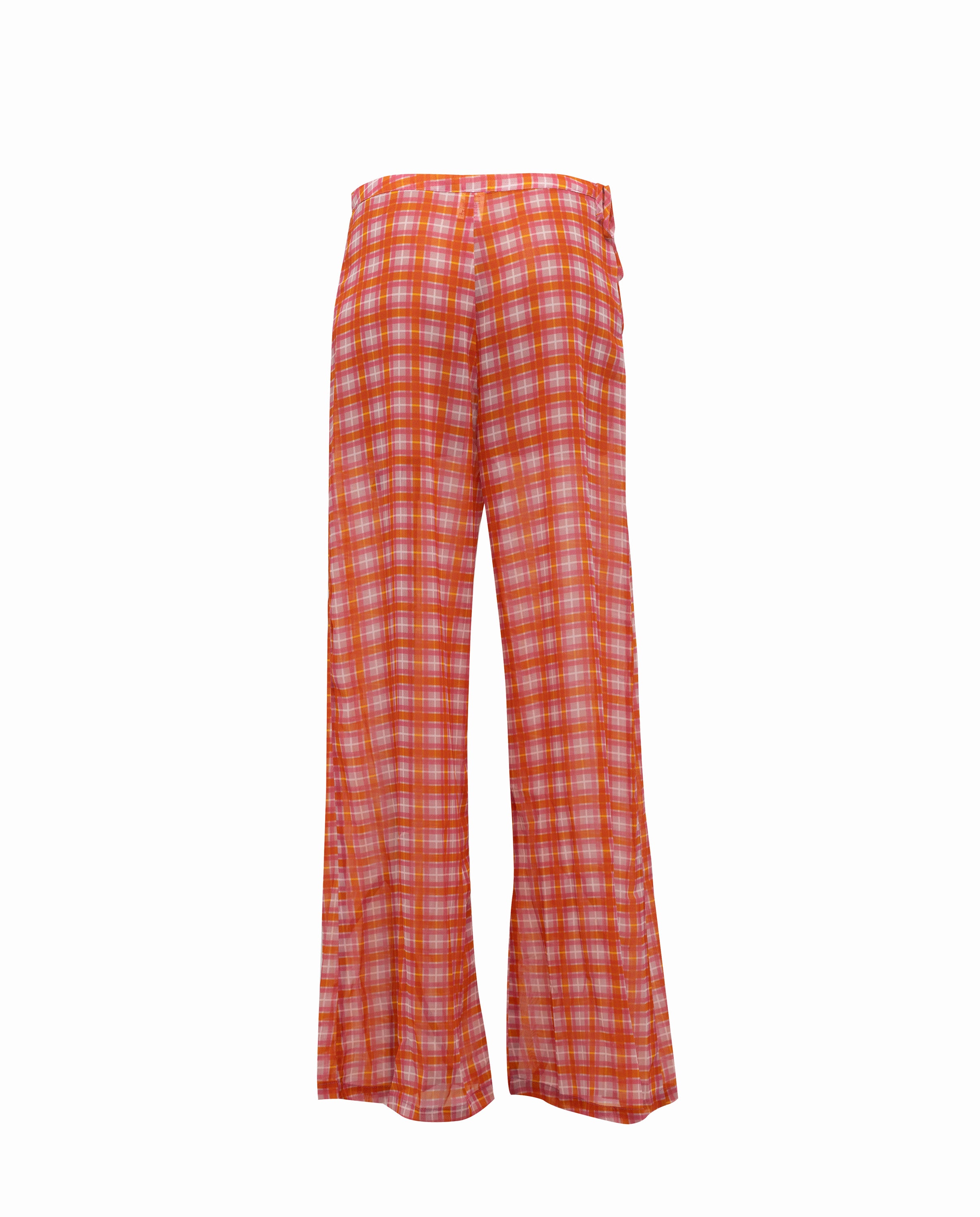 GALI PINK & ORANGE PLAID PANTS