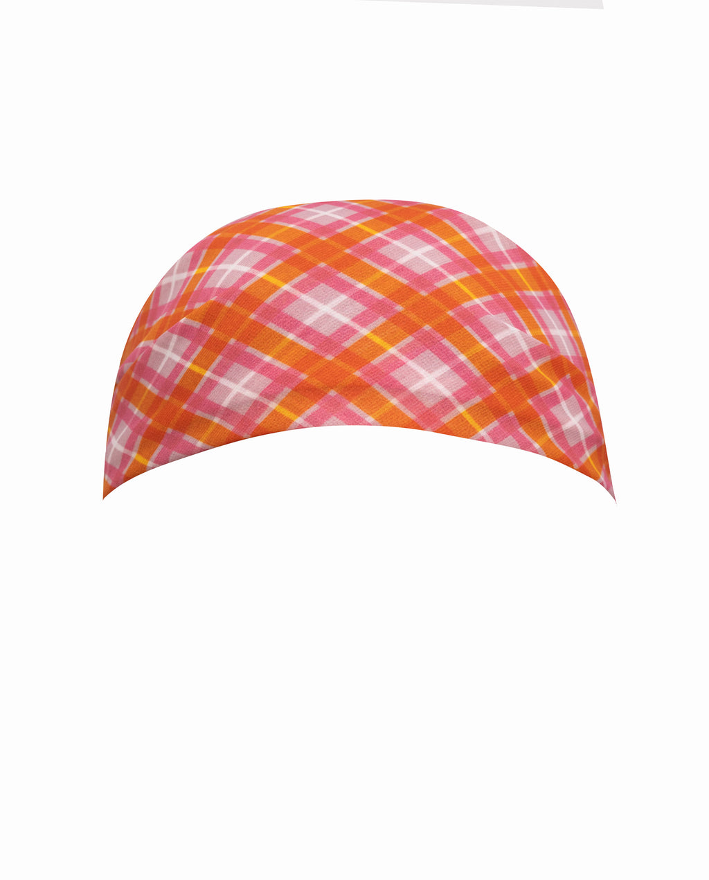 NOY PINK & ORANGE PLAID BANDANA